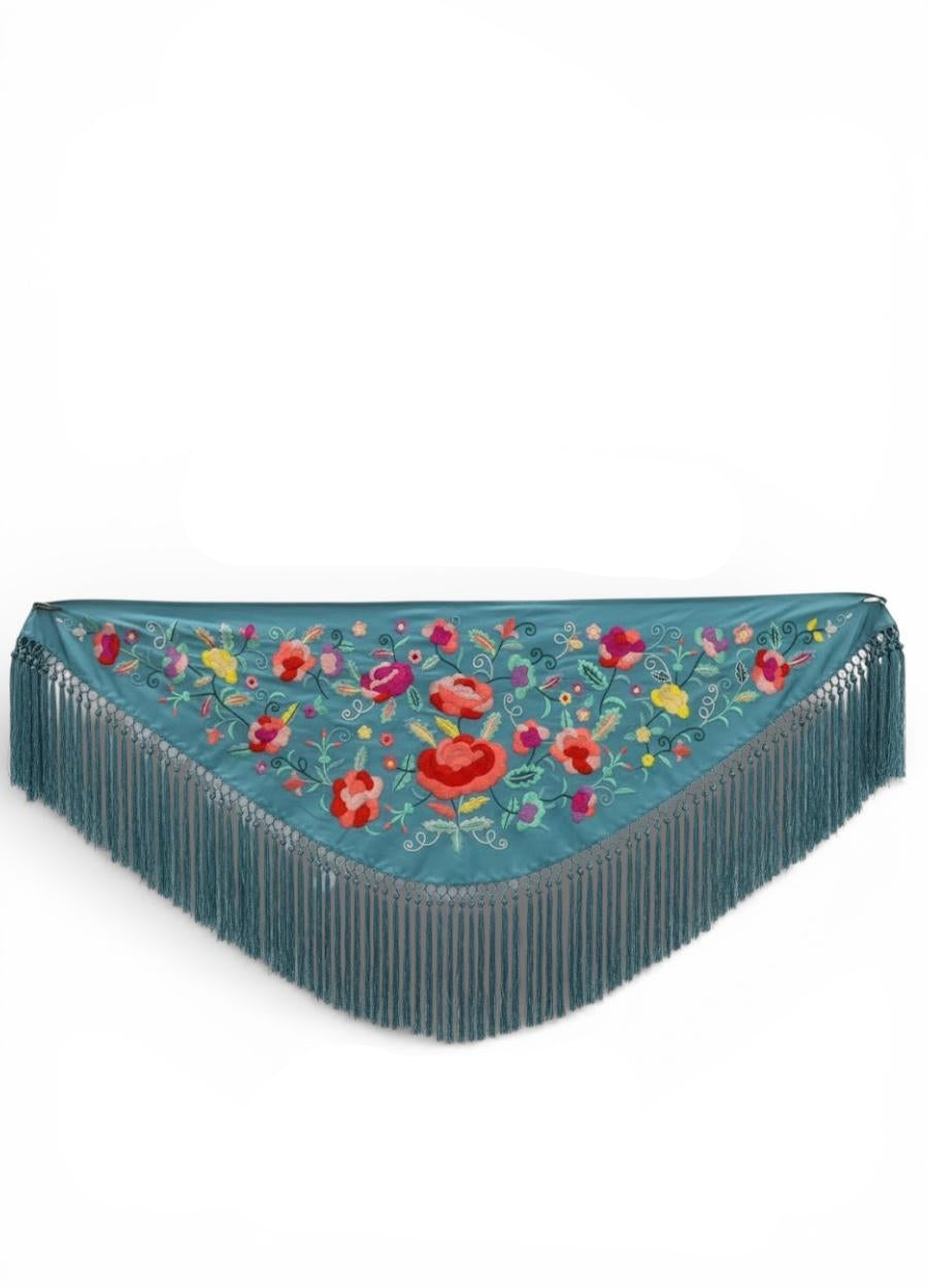 MANTON MEDIANO TURQUESA EMPOLVADO